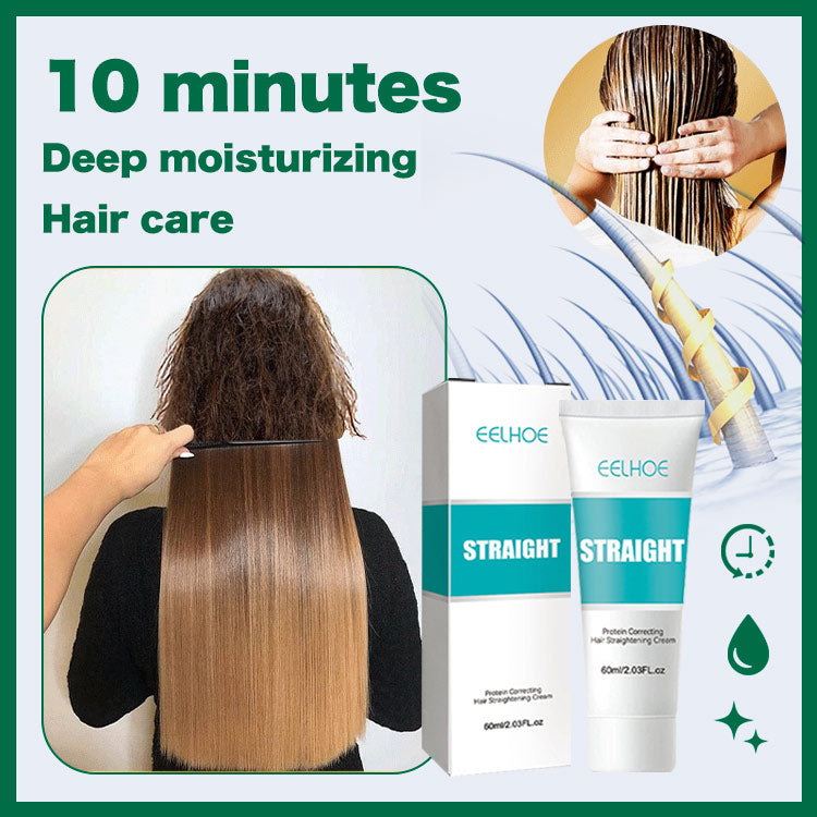 3-in-1 Keratin Treatment Hair Straightening Cream - Straights & softens dry, frizzy hair in 10 minutes!