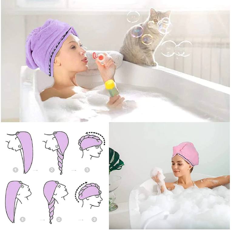 Premium Quick Dry Microfiber Hair Turban Towel 【HOT SALE-45%OFF🔥🔥🔥】(Express 3 Day Delivery)
