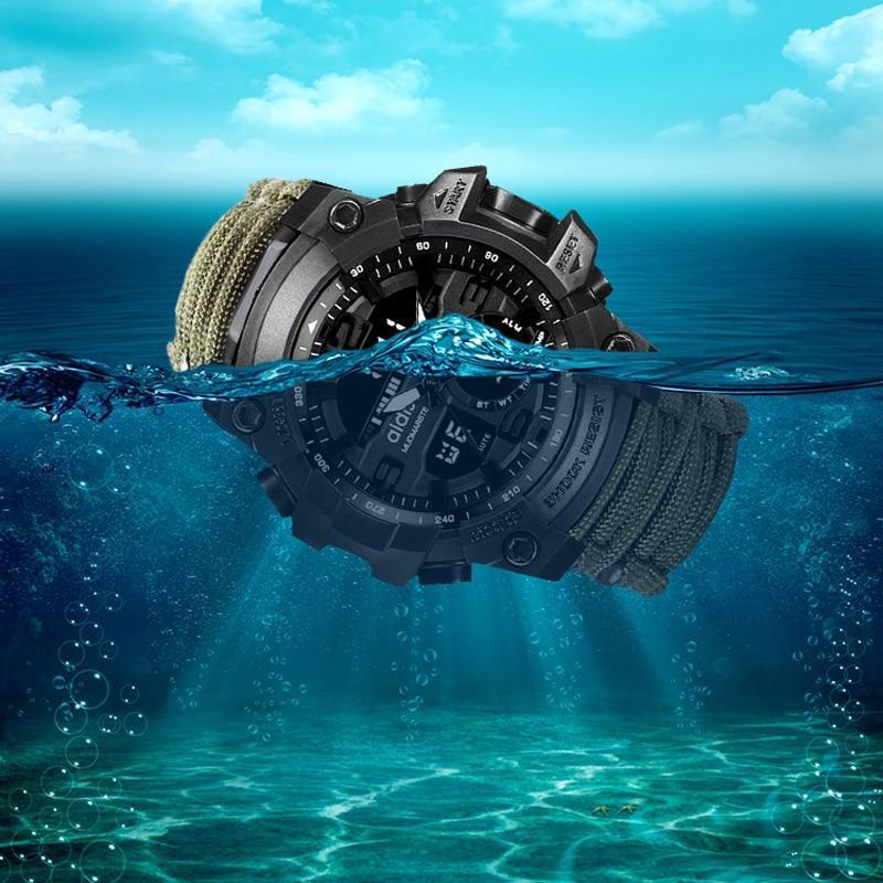 Survival LED Military Waterproof Watch With Multi Functions